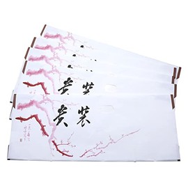Sarasa Paper Mino Washi Plum Pattern with Thin Paper, Custom Made for Kimono, Obi and Nagajuban, Set of 5, white
