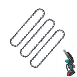 3PCS 6 Inch Chainsaw Chains, Mini Chainsaw Chain Replacement for Cordless Handheld Chainsaws, Low-Kickback Small Chainsaw Blade for Tree Trimming and Wood Cutting (37 Drive Links)