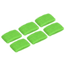 PATIKIL 6PCS 8x5cm Sport Wristbands Cotton Terry Cloth Absorbent Sweatband for Tennis, Baseball, Exercise, Athletic Running, Green