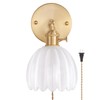 Shenmoyl Plug in Wall Sconce, White Tulip Glass Lampshade Wall