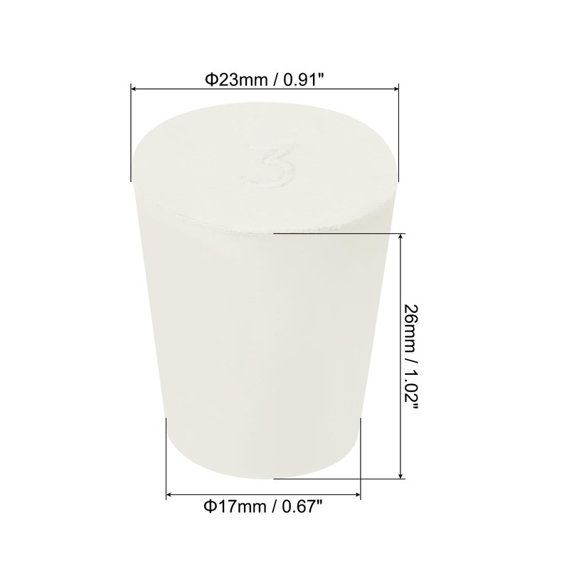 sourcing map Rubber Tapered Plug 17mm to 23mm Solid Test