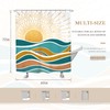 Glawry Abstract Ocean Sunrise Shower Curtain Sea Waves Sunset Bathroom