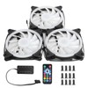 3Pcs Computer Chassis Cooling Fan Mute 6‑Pin Dual RGB Lights