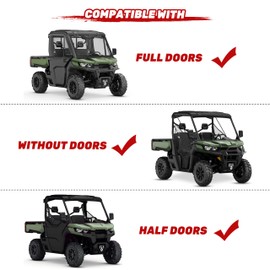 POKIAUTO Large Side Mirrors for Can-Am Defender No Door & Half Door & Full Door, Side Mirrors Adjustable Mirror Surface for Can Am Defender HD5 HD7 HD8 HD9 HD9 HD10 Max 2016+, Replace #715008100