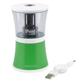 Westcott Clusters iPoint USB/Battery Pencil Sharpener, Assorted Colors (15669)