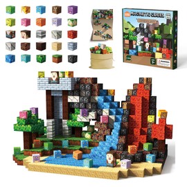 Magnetic Blocks 100 PCS Build Mine Set Magnetic Tiles Building Blocks Toddler Toys STEM Sensory Outdoor Toys for 3+ Year Old Boys & Girls Creative Kids Games Kids Toys (Dinosaur Land)