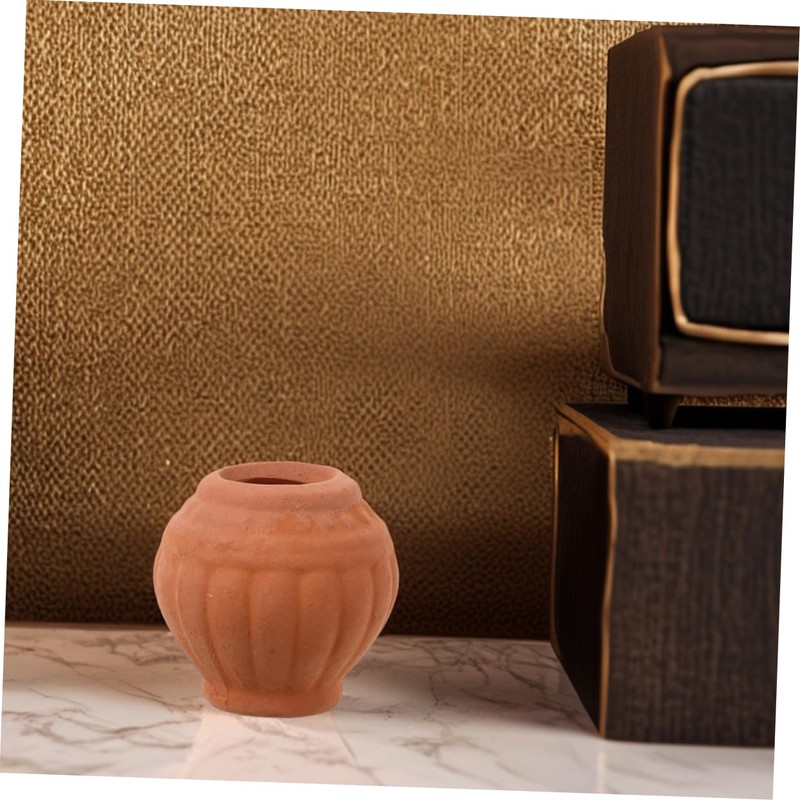 CAXUSD 2pc Mini Clay Pots Set Handmade Flower Pots for