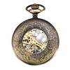 TREEWETO Steampunk Copper Case Skeleton Mechanical Pocket Watch Men's Watches