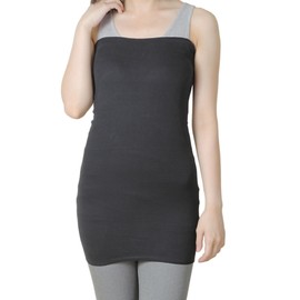 fuwarism Women's Belly Wrap, Long Length, Thin, Bifold Cotton, Made in Japan, Black