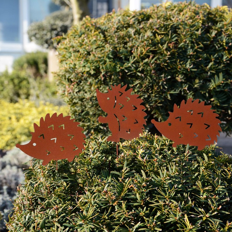 UNUS Garden Hedgehog Garden Stake, Set of 5, Garden Decoration