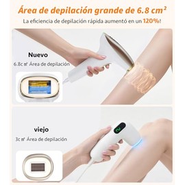 3 en1 IPL Depiladora Láser, 9 niveles ajustables,6,8 cm² Área grande, Dispositivo de depilación indolora IPL Para Mujer, 999.999 destellos, Con HR/SC/