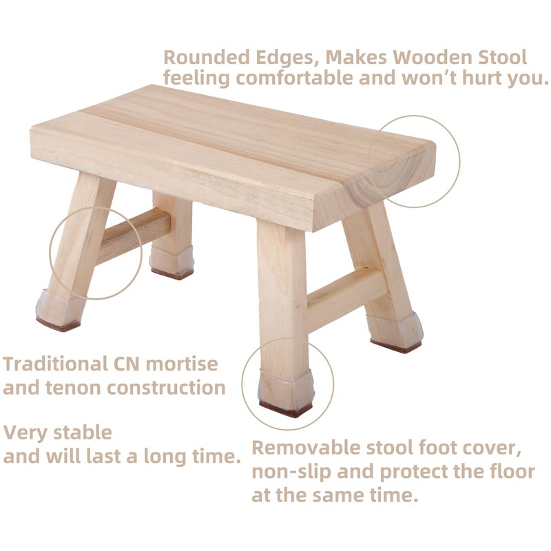 Wooden Step Stool fo Kids Handcrafted Solid Wood Stool with