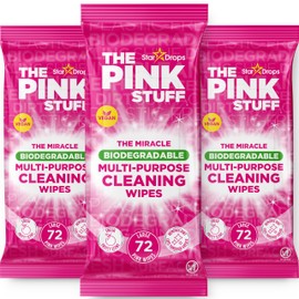Stardrops The Pink Stuff Miracle Multi-Purpose Cleaning Wipes – 216 Count – Tough on Grease, Grime, and Dirt – All-Purpose Cleaner for Kitchen, Bathroom, and More