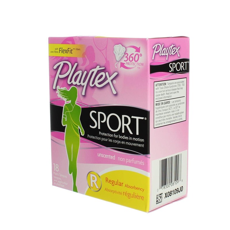 Playtex Tampons Sport Regular 18 Count Unscented (3 Pack)