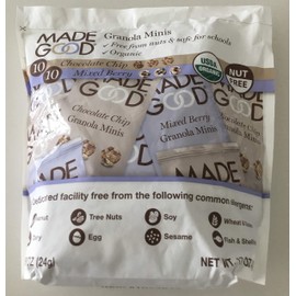 Made Good Granola Minis Variety Bundle, 10 of Each Mixed Berry and Chocolate Chip Granola Minis 0.85 Ounce Pouches, 20 Total