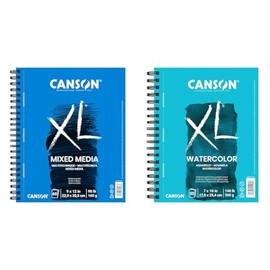 Canson XL Series Mixed Media and Watercolor Paper Pads, 9x12 in 60 Sheets and 7x10 in 30 Sheets