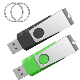 Wooolken USB Stick 4GB 2.0 2 Pack Black Green USB Flash Drive for PC/Laptop/Smart TV/Car, High Quality Data Storage