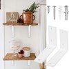 Pack of 2 Shelf Brackets, White, Metal Angle 90 Degrees,