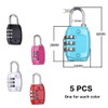 5 Pieces Combination Lock, 3-Digit Suitcase Lock, Colourful Combination Lock,