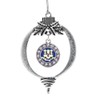 Inspired Silver - Connecticut Flag - Silver Christmas Ornament -