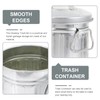 OHPHCALL Mini Trash Can with Lid Bucket Shaped Galvanized Garbage