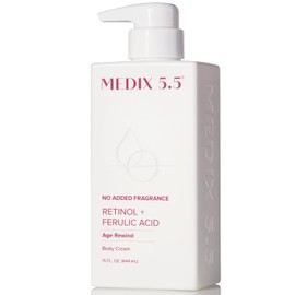 MEDIX Fragrance Free Retinol Face Moisturizer & Body Lotion Crepey Skin Care Treatment | Anti Aging Firming Retinol Cream For Face Targets Loose Crepe Skin, Wrinkles, & Fine Lines, 15 Fl Oz