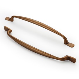 FURNIWARE Pack of 10 Cabinet Handles, 160mm(6.3 Inch) Hole Center Antique Brass Cabinet Pulls Kitchen Door Handles Hardware Pulls Kitchen Cabinet Door Handles