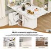 Mcltopz 47.24" Kitchen Island with Storage Rack and Cabinet, White