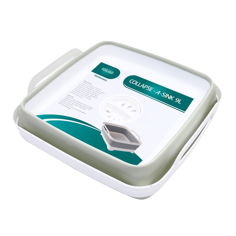 FOSJGO Collapsible Dish Basin with Drain Plug and Carry Handles