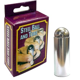 MilesMagic Magician's Super Steel Ball and Tube (Steel) Mystery Gimmick | Commanding, Transforming, Shrinking Steel Ball into Steel Tube Real Close Up Magic Trick