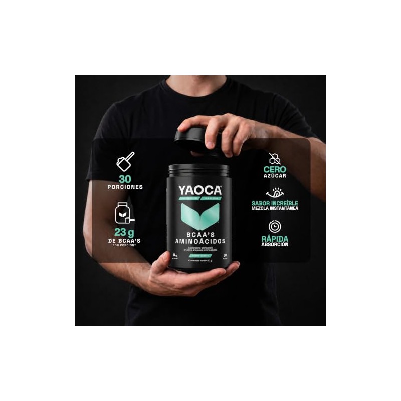 YAOCA, BCAA's en polvo 420g | Suplemento a base de