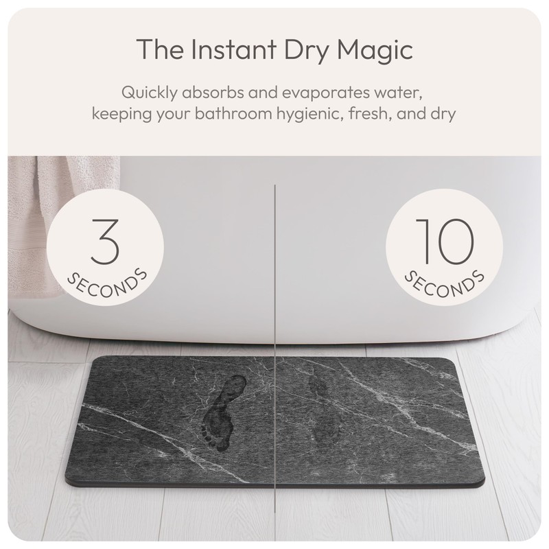 STATETRA Stone Bath Mat Quick-Dry Absorbing Diatomaceous Earth Bath Mat