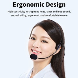 Headset Microphone, 3.5mm Head Mounted Wired Headset Microphone, Clear Sound, Unilateral Directivity, Compatible with Speakers, for Stage Performance, Show, Singing with Dancing, Teaching