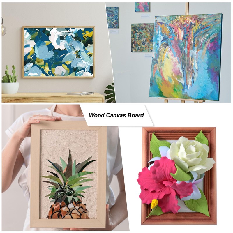 PATIKIL 6 x 6 Inch Wood Panel Board, 4 Pack