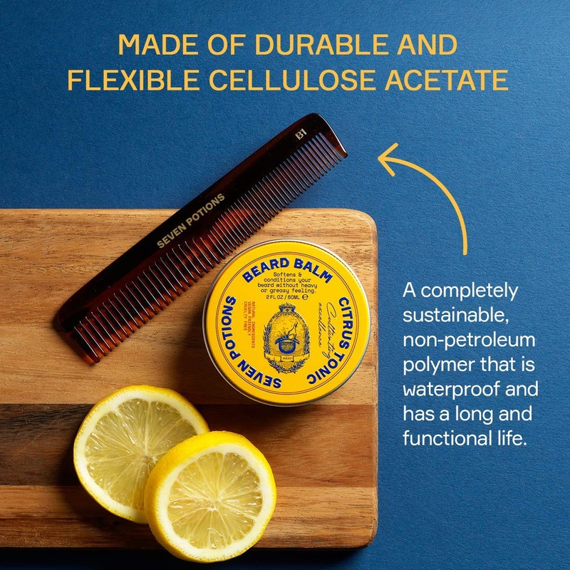 Seven Potions Beard Comb — Fine and Coarse-Tooth Comb for