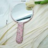 Frinnovan Rhinestone Handheld Mirror Round Bling Sparkle Cosmetic Dazzling Portable