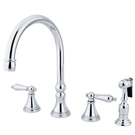 Elements of Design ES2791ALBS Governor 8" to 16" Widespread Kitchen Faucet with Brass Sprayer, 8- 1/4", Polished Chrome