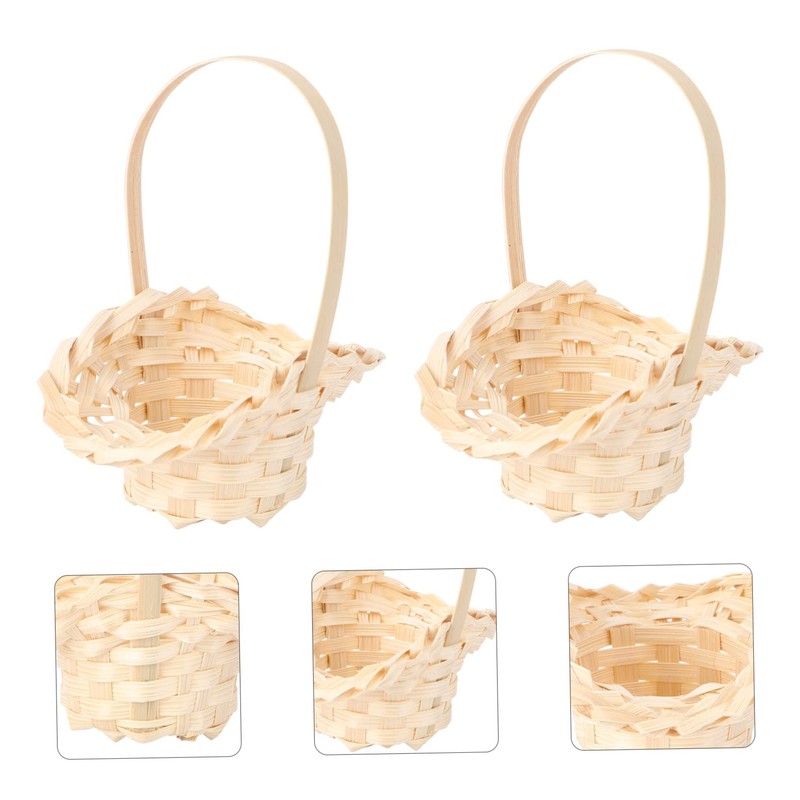 Mobestech 5pcs Woven Flower and Fruit Baskets Sundry Storage Baskets