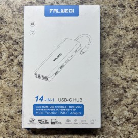 FALWEDI Usb C Laptop Docking Station Dual Monitor 14 In 1 Usb C Hub Multiport Adapter