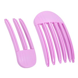 Pinzas para dar volumen al cabello, pinzas para levantar raíces, peine para cabello rizado, pinzas para dar volumen a las raíces del cabello, pinzas para cabello liso, 2 unidades, color mora