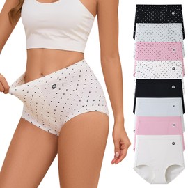 MEIDAYAI Womens Underwear Pima Cotton High Waisted Ladies Panties Full Coverage Briefs 8 Pack (Regular & Plus Size)