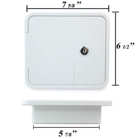 RV Camper Trailer Motorhome Power Cord Hatch Electrical Access Door (White-1802MW)