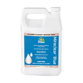 Lo-Chlor Miraclear Blue Pool Clarifier for Swimming Pool - Super Concentrated Unique Polyelectrolyte Formula Keeps Pool Clear, Pool Water Clarifier Works with Inground and Above Ground Pools (128 Oz)
