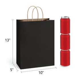 BagDream Gift Bags 10x5x13 50Pack Kraft Paper Shopping Bags with handles Bulk, for Shopping, Retail, Merchandise, Party Favor, Business, 100% Recycled Black Large Paper Gift Sacks