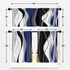 Tayney Blue Grey White Black Kitchen Window Curtains Valance and