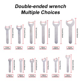 Xuzimaoyi Wrench set Single Mouth, Spanner Single End Spanner Set, U-Shaped Opening Plated Slacet Wrench Set, single-port wrench set 0.15-0.9inch 12PCS（0.4-2.3cm）