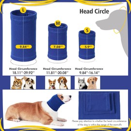 BRKURLEG Quiet Ears for Dog, Dog Ear Muffs for Noise Protection,Knitted Dog Winter Hats, Dog Calming Hoodie, Pet Cats and Dogs Grooming Bathing Calming Drying Ear Muffs (Blue, L)