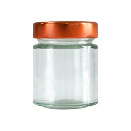 GPK4ALL 5oz Glass Jar with Metal Lids, Pack of 12 Set, herbs, spices, candy, beans (Copper)