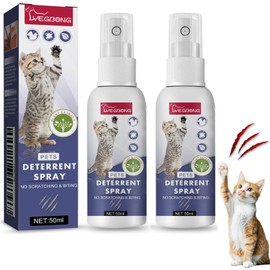 Awxfoo Cat Deterrent Spray Natural Anti Scratch & Anti Nibble Formula Safe for Indoor Outdoor Use Protects Furniture Plants Fabrics Botanical Formula Effective Against Scratching Nibbling 2PCS 50ML