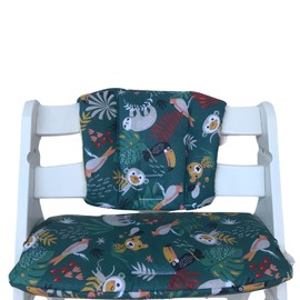 Lucca Kids, High Chair Seat Cushion, Easy Cleaning, Non-Slip, Compatible with Hauck Alpha and Similar Highchairs, Jungle